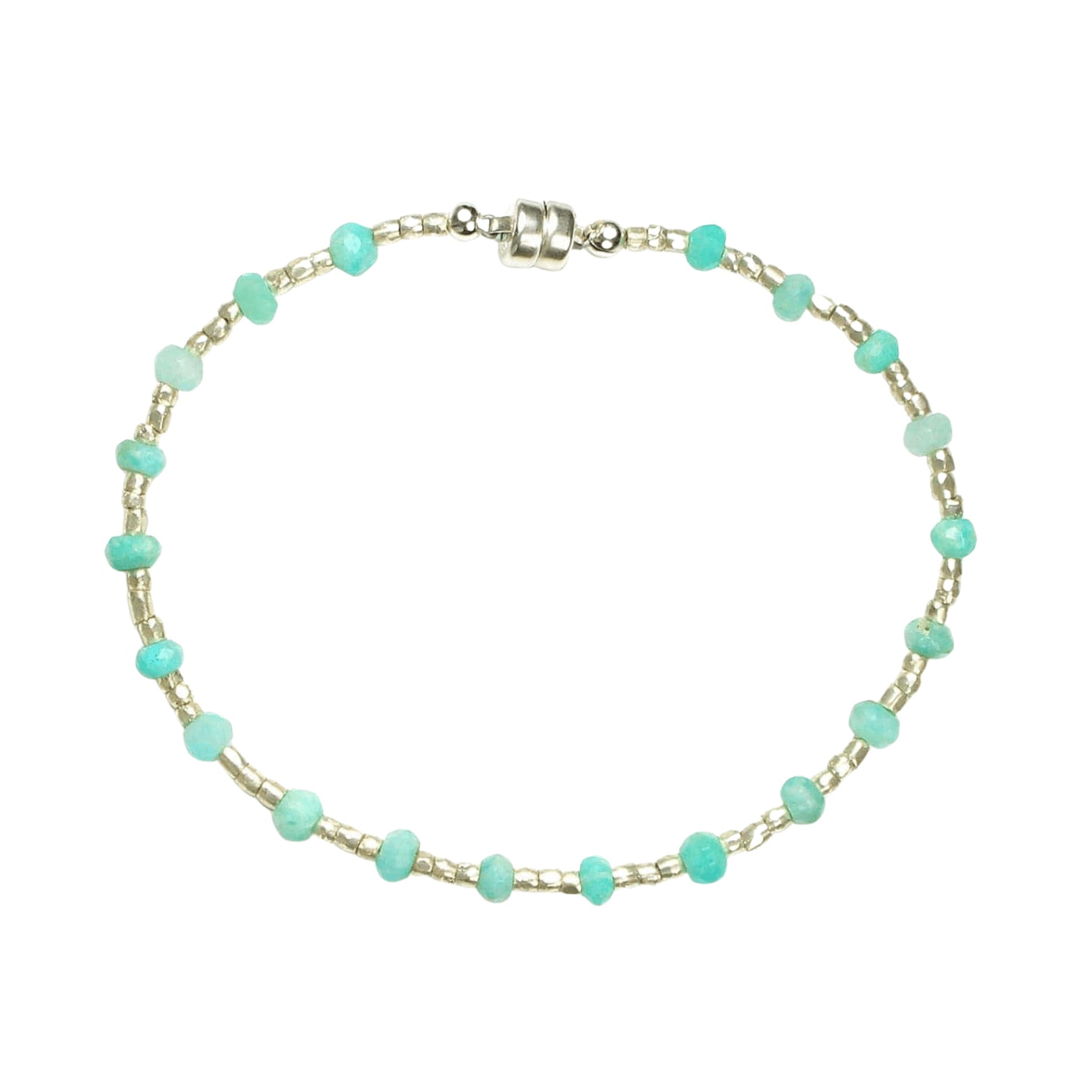 BRC Silver Glass with Amazonite Bracelet
