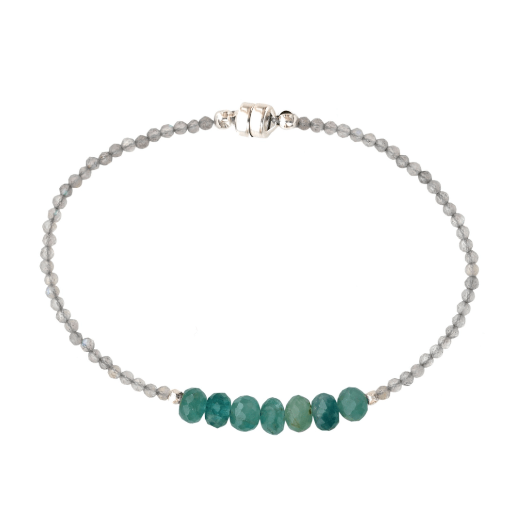 BRC Silver Grandidierite & Labradorite Bracelet