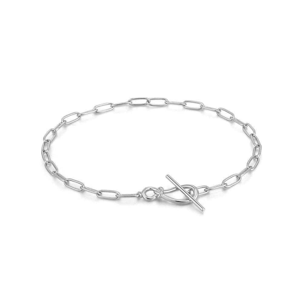 BRC Silver Knot T Bar Chain Bracelet