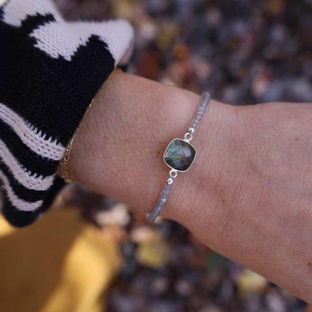 
                  
                    BRC Silver Labradorite Bezel Link Bracelet silver bead
                  
                