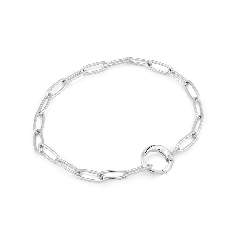 BRC Silver Link Charm Chain Connector Bracelet