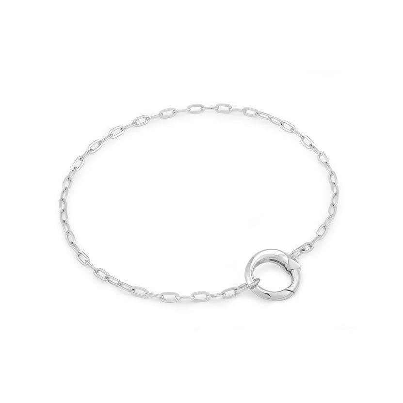 BRC Silver Mini Link Charm Chain Connector Bracelet