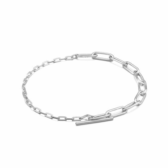 BRC Silver Mixed Link T-bar Bracelet