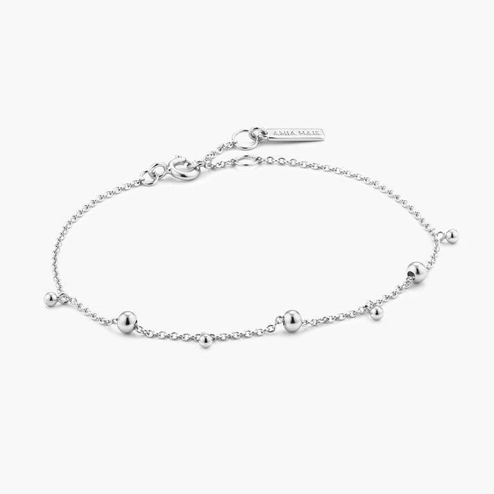 BRC Silver Modern Drop Balls Bracelet