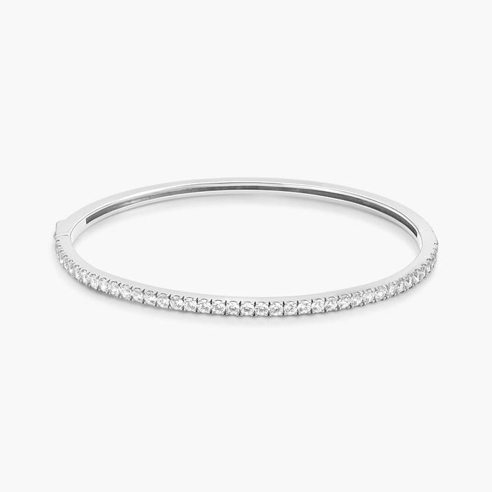 BRC Silver Pave Tennis Bangle Bracelet