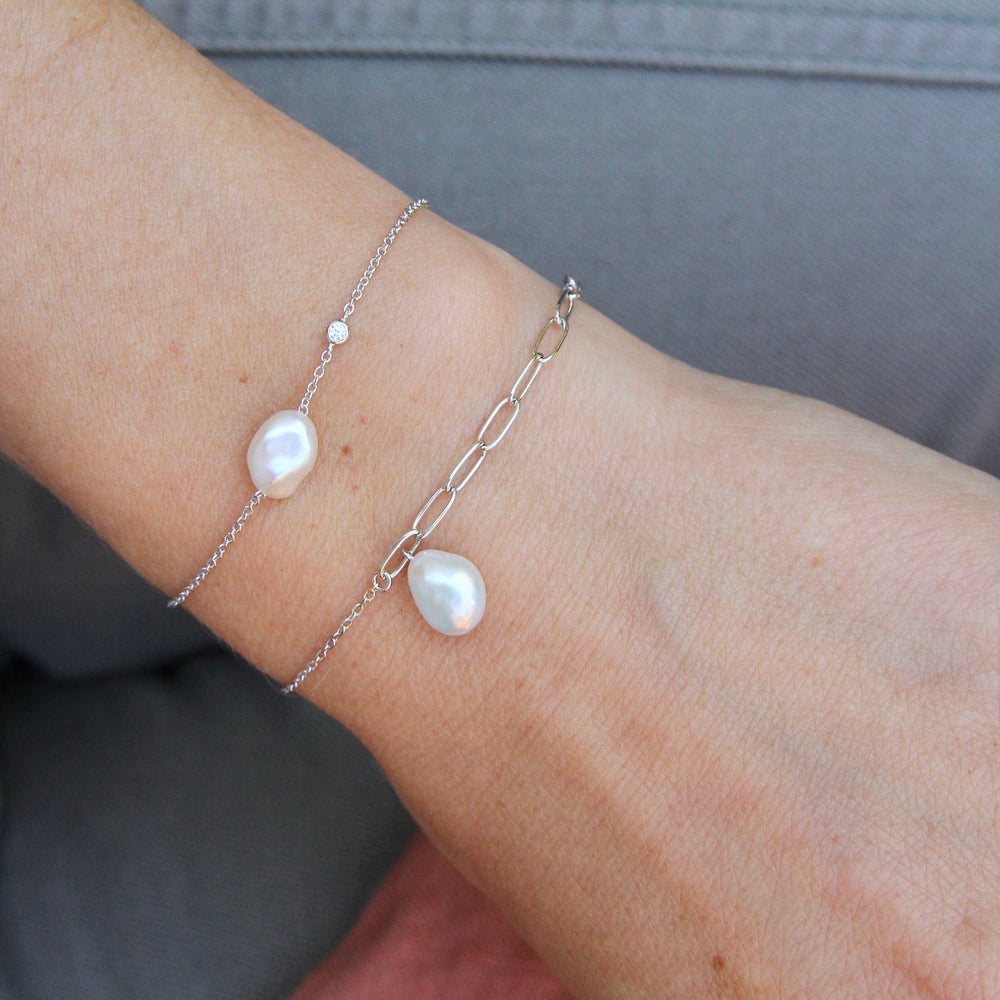 BRC Silver Pearl Bracelet