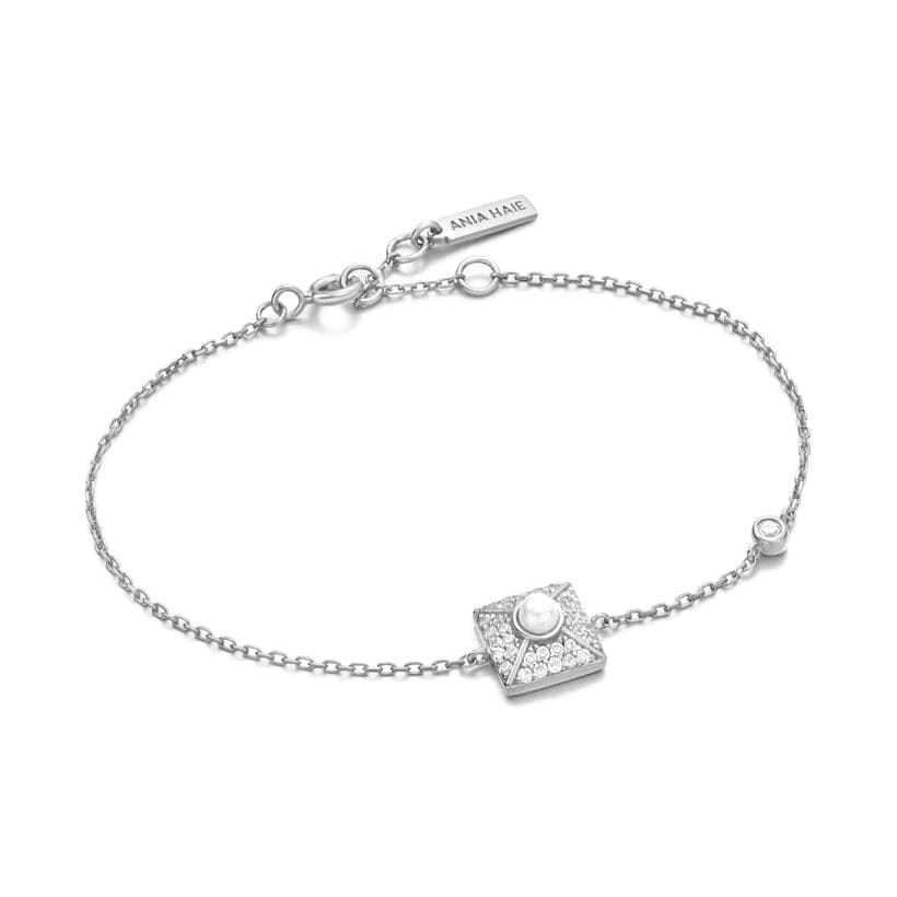 BRC Silver Pearl Pave Bracelet