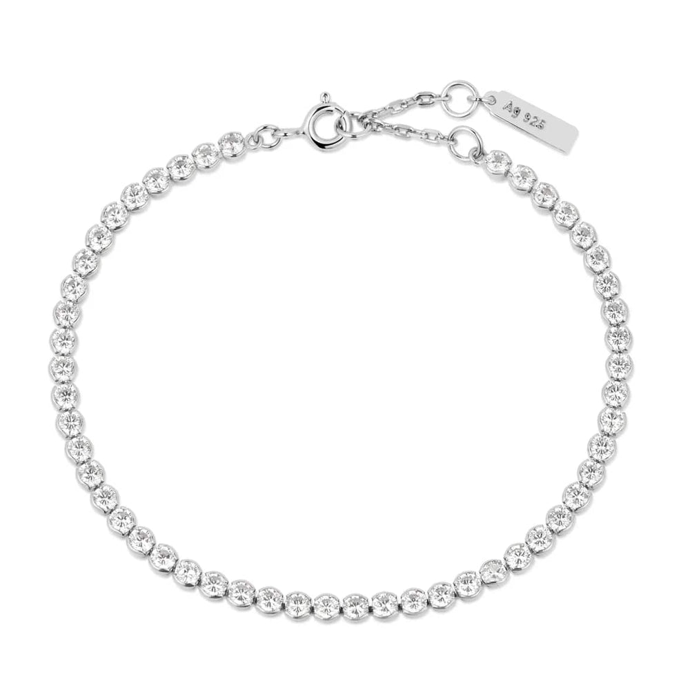 BRC Silver Row Bezel Set Bracelet