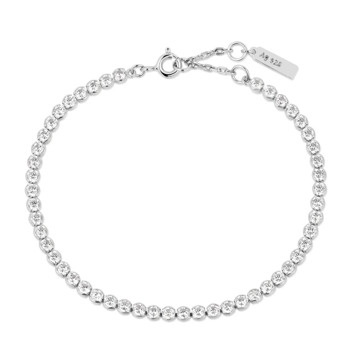 BRC Silver Row Bezel Set Bracelet