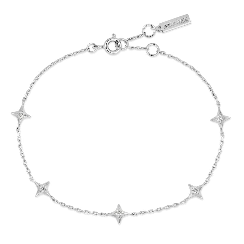 BRC Silver Stars Station Bracelet