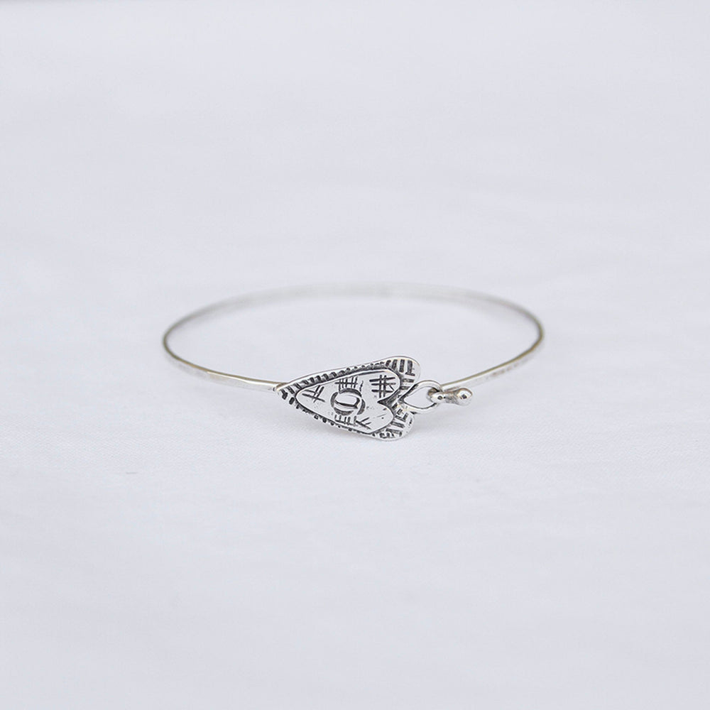 BRC Silver Sterling Bracelet With Etched Heart