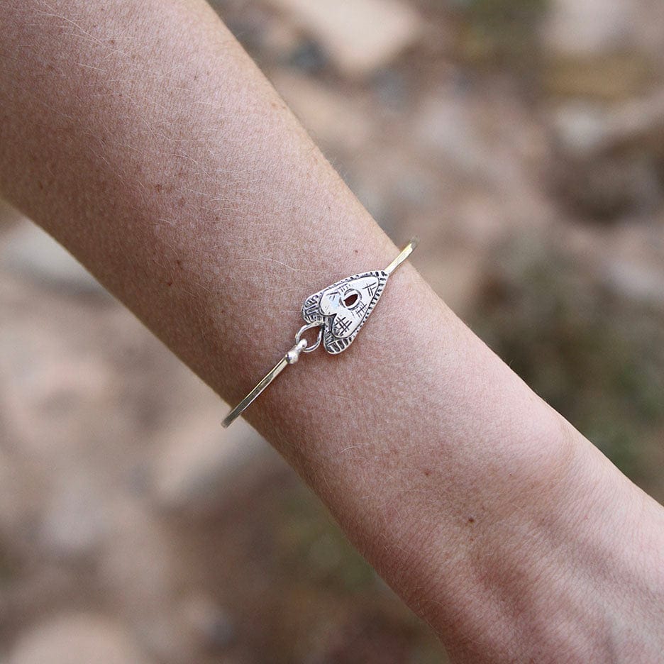 BRC Silver Sterling Bracelet With Etched Heart