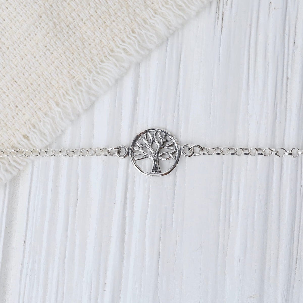 BRC Silver Tree Of Life on Fine Chain Bracelet