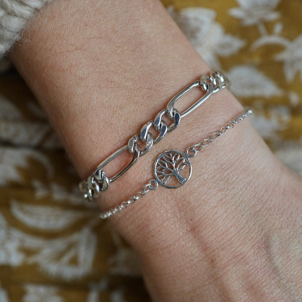 BRC Silver Tree Of Life on Fine Chain Bracelet