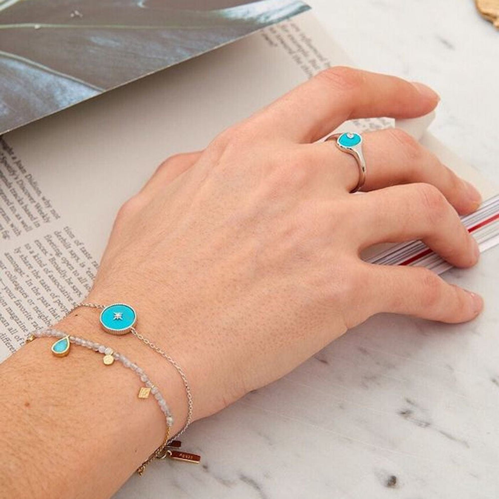 
                      
                        BRC Silver Turquoise Emblem Bracelet
                      
                    