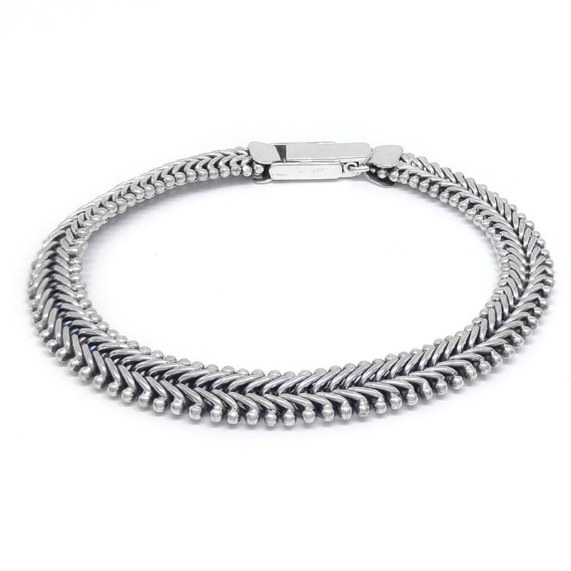 BRC Silver "V" Link Bracelet