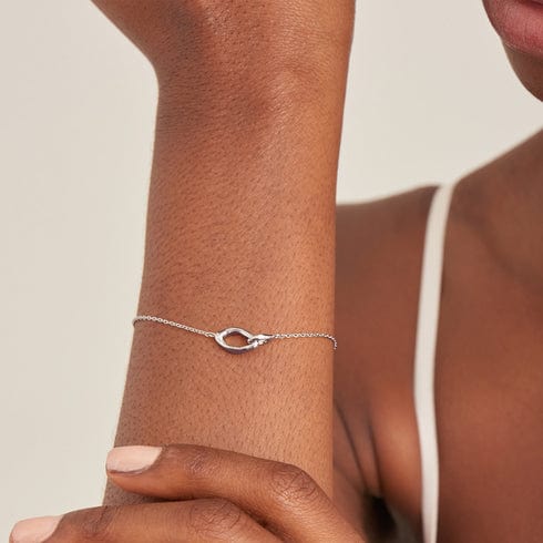 BRC Silver Wave Link Bracelet