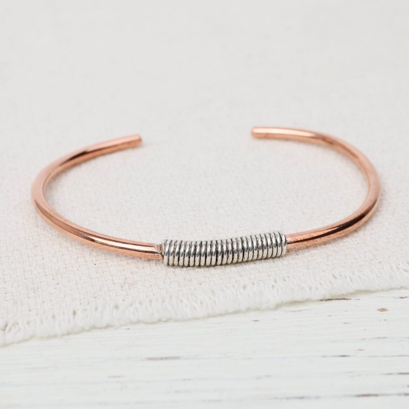 BRC Silver Wrapped Copper Cuff Braclet