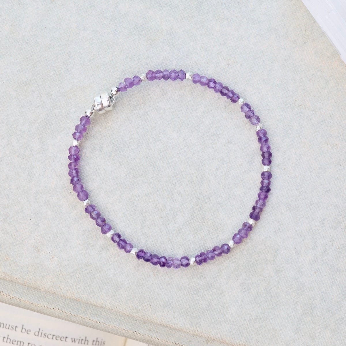 BRC Simple Amethyst Rondels Dotted Bracelet