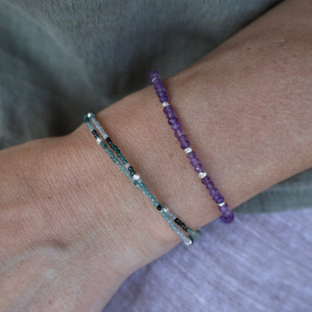 BRC Simple Amethyst Rondels Dotted Bracelet