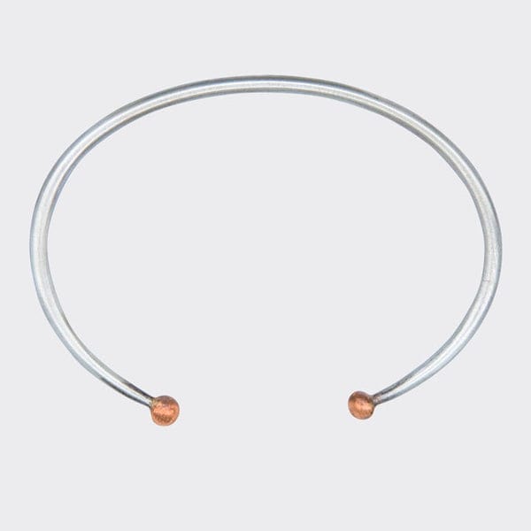 
                      
                        BRC Simple Silver with Copper Balls Cuff Bracelet
                      
                    