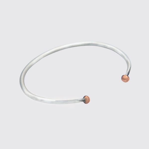 
                      
                        BRC Simple Silver with Copper Balls Cuff Bracelet
                      
                    