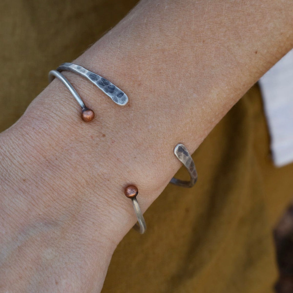 
                      
                        BRC Simple Silver with Copper Balls Cuff Bracelet
                      
                    