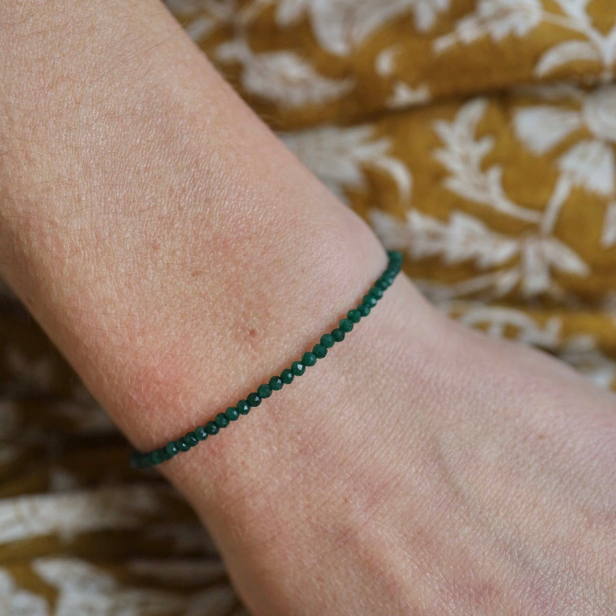Green Beaded Bracelet Green Agate Bracelet