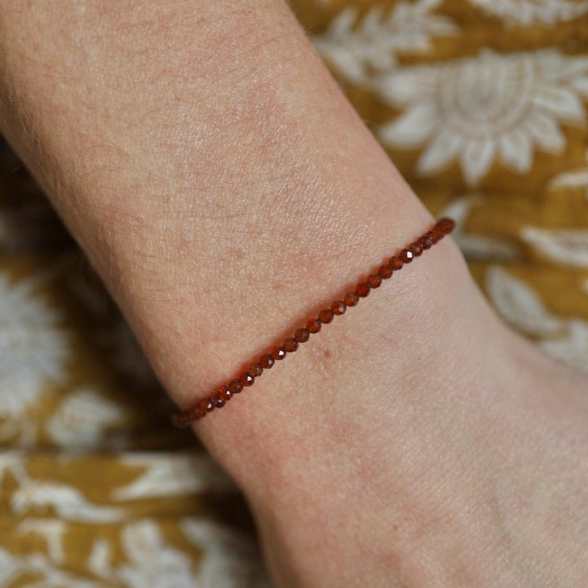Hessonite garnet beads bracelet