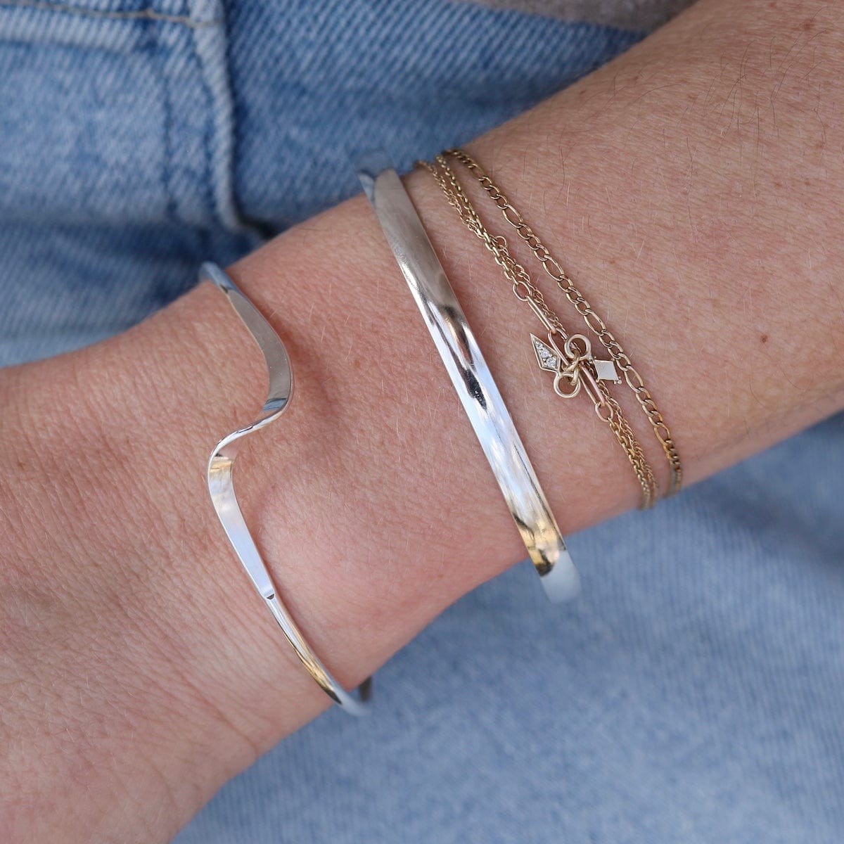 BRC Simple Wave Cuff Sterling Silver