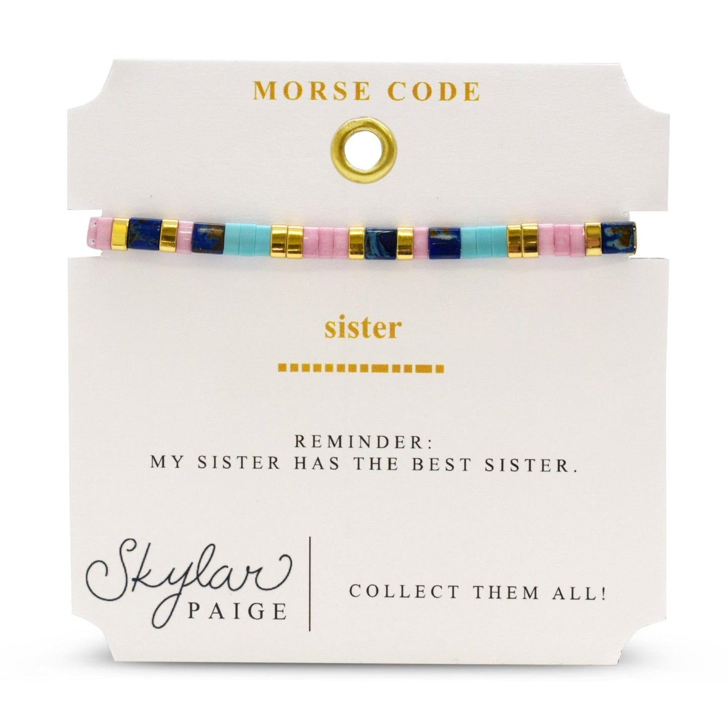 BRC Sister - Morse Code Tila Beaded Bracelet