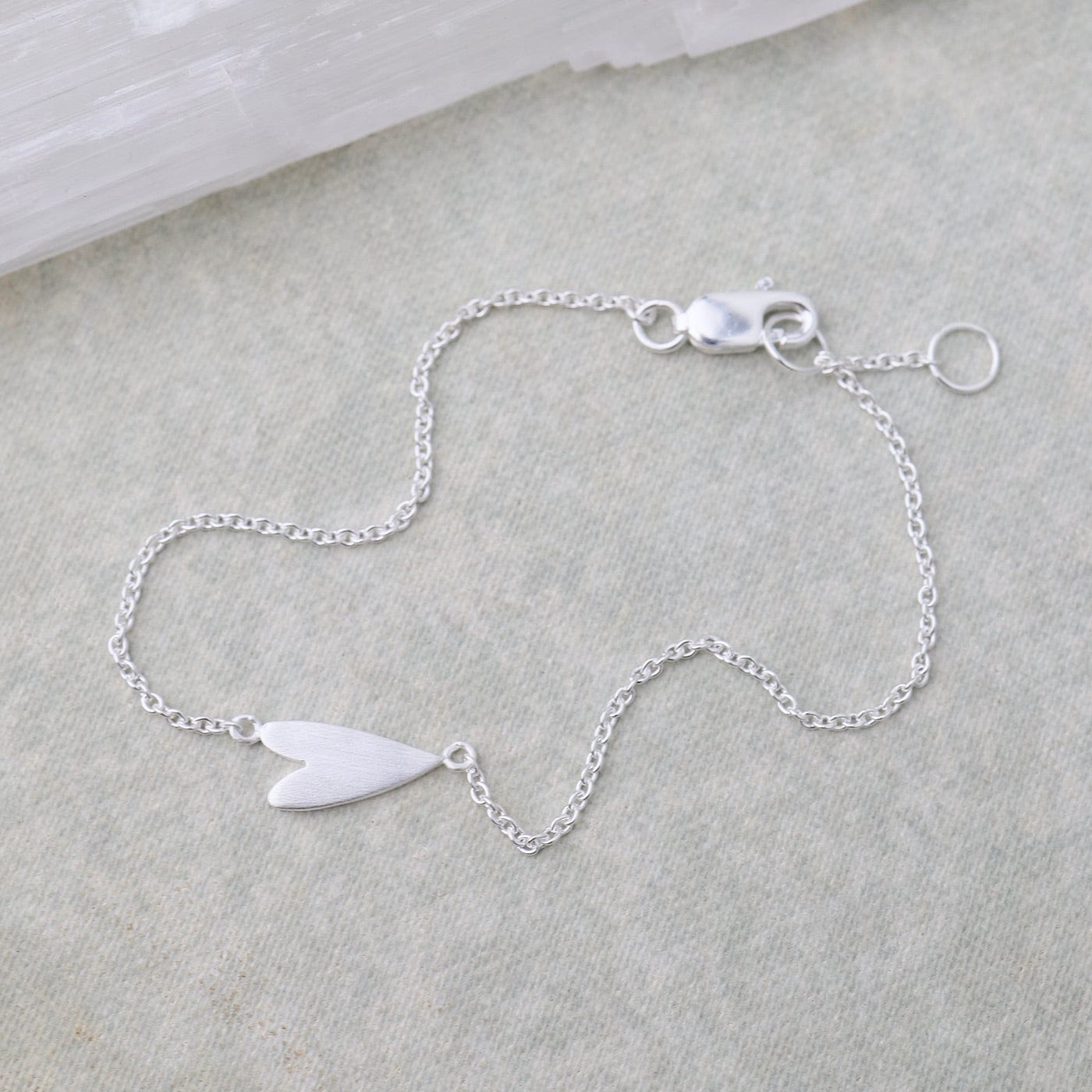 BRC Small Sideways Heart Bracelet - Brushed Sterling Silver