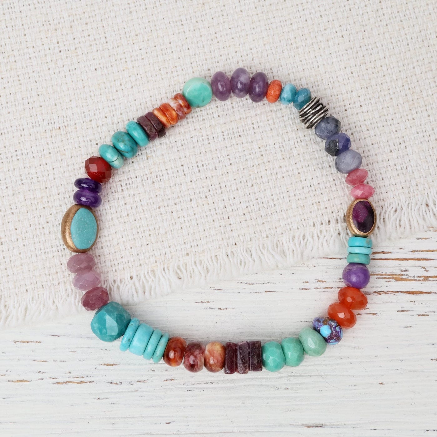 BRC Small Sunset Over Ocean Silver Stretch Bracelet Si