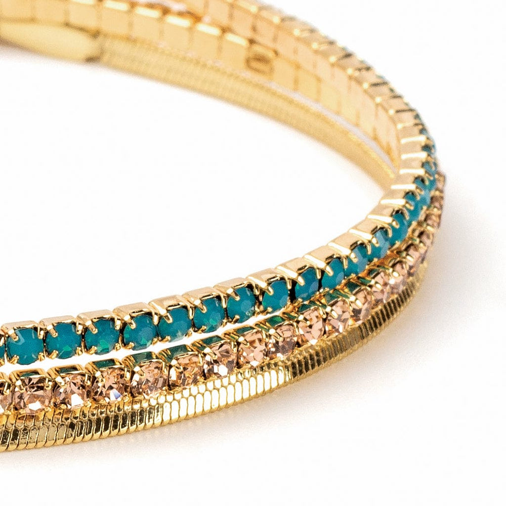 
                      
                        BRC Sparkle & Shine Rhinestone Bracelet Trio - Caribbean Blue Opal & Gold
                      
                    