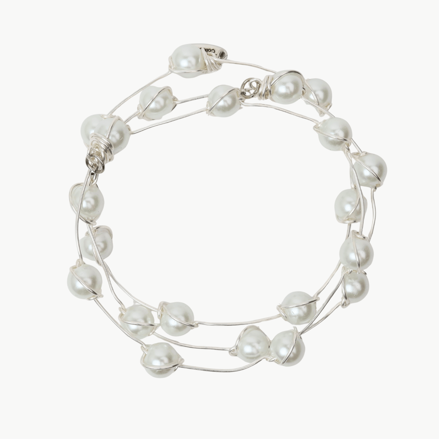 BRC-SPL 8mm Glass Pearl Signature Bangles - Stack of 3 - S