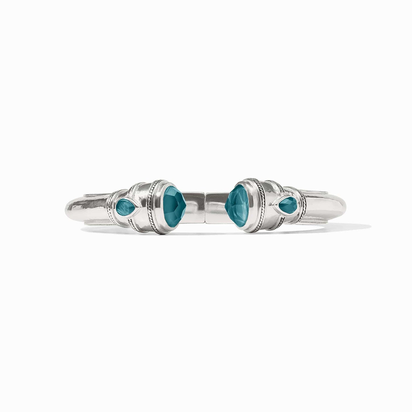 BRC-SPL Iridescent Montana Blue Silver Cannes Cuff Bracelet