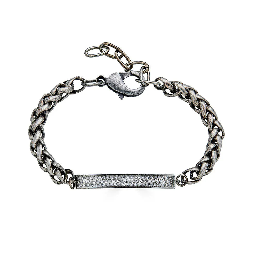 BRC-SPL Silver Pave Connector Bracelet