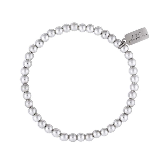 BRC-SPL Silver Plated Hematite Staples Bracelet