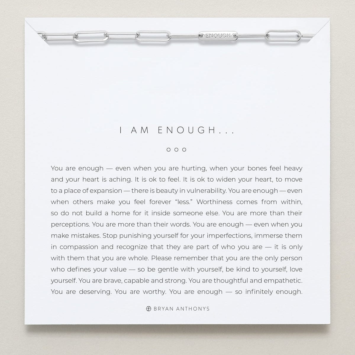 BRC-SPL Silver Plated I Am Enough Bracelet