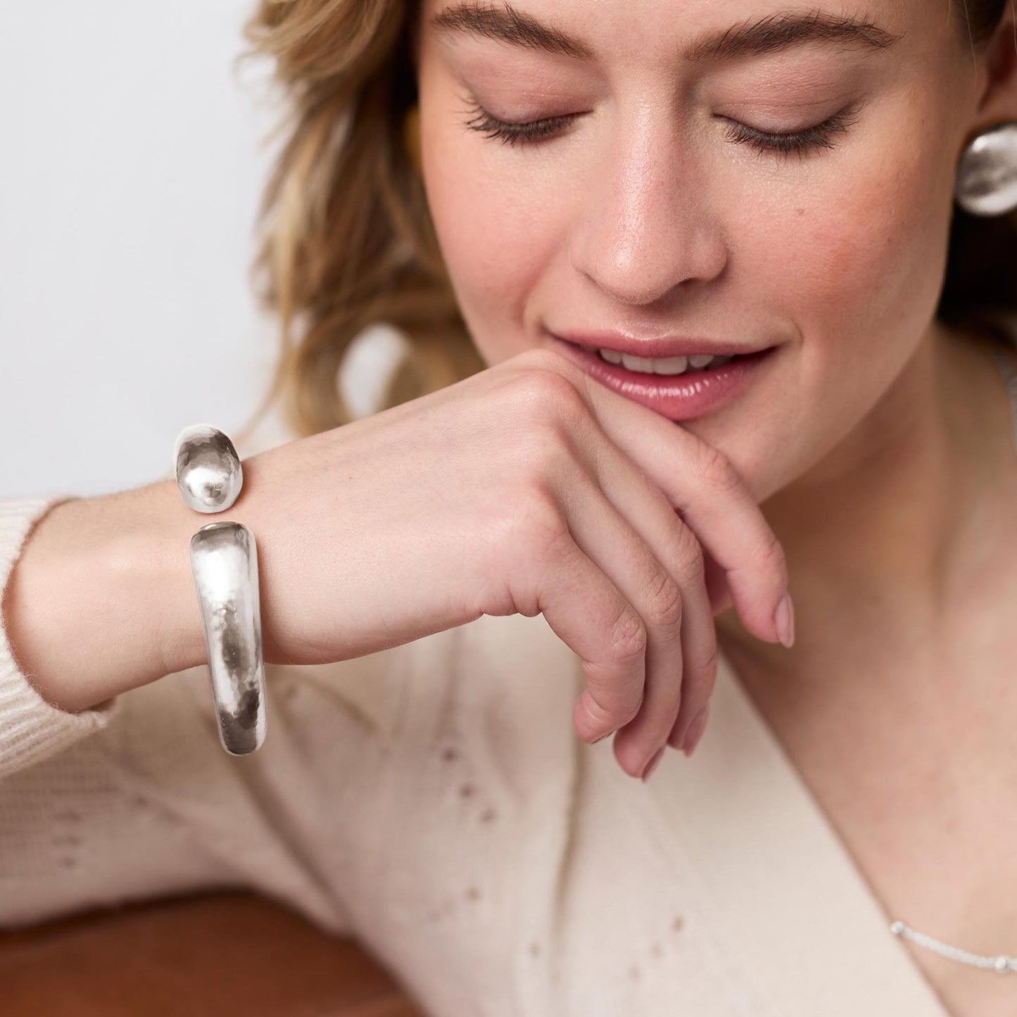 BRC-SPL Silver Solara Demi Cuff Beacelet