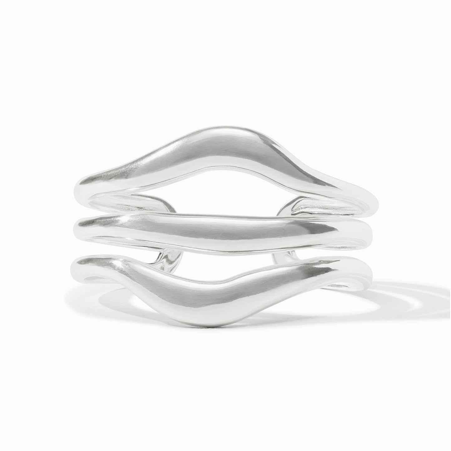 BRC-SPL Silver Wave Cuff Bracelet