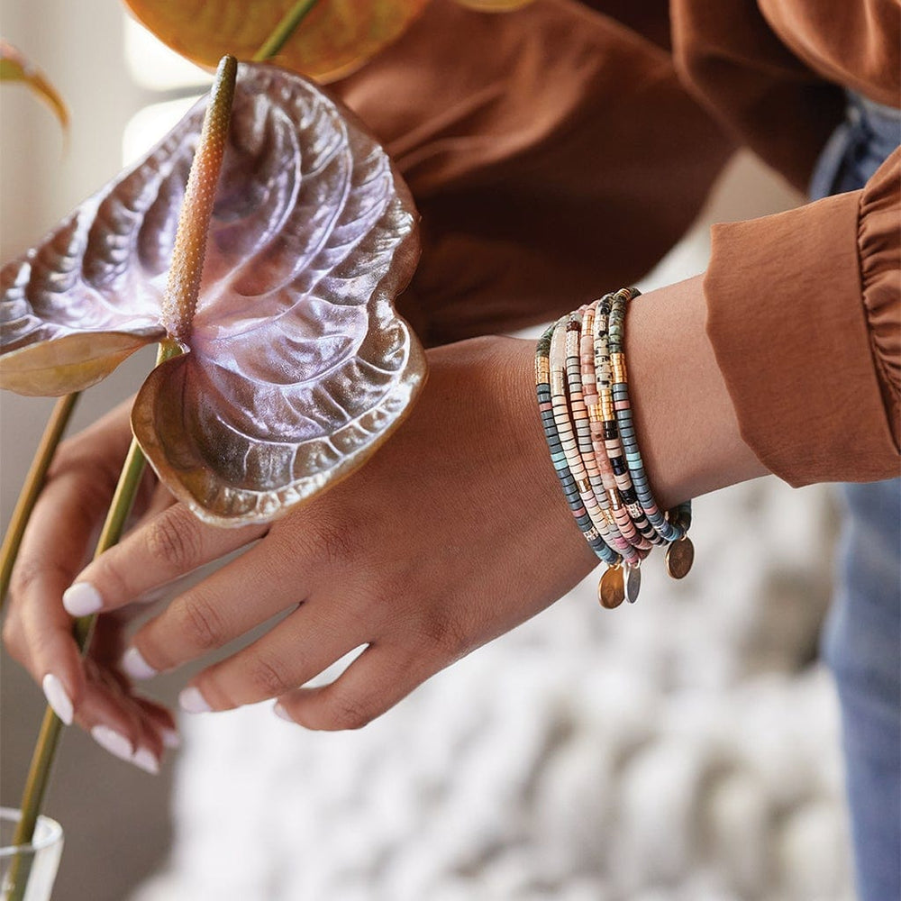 BRC-SPL Stone Intention Charm Bracelet - Amethyst/Gold