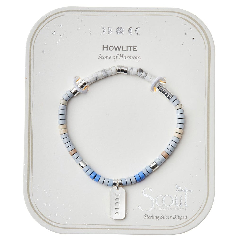 
                      
                        BRC-SPL Stone Intention Charm Bracelet - Howlite/Silver
                      
                    