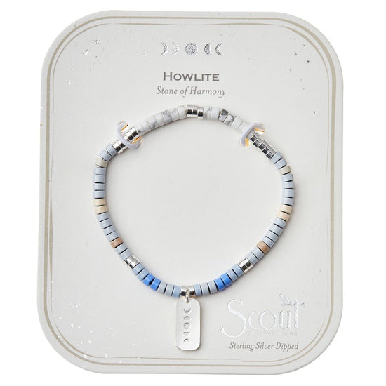 BRC-SPL Stone Intention Charm Bracelet - Howlite/Silver