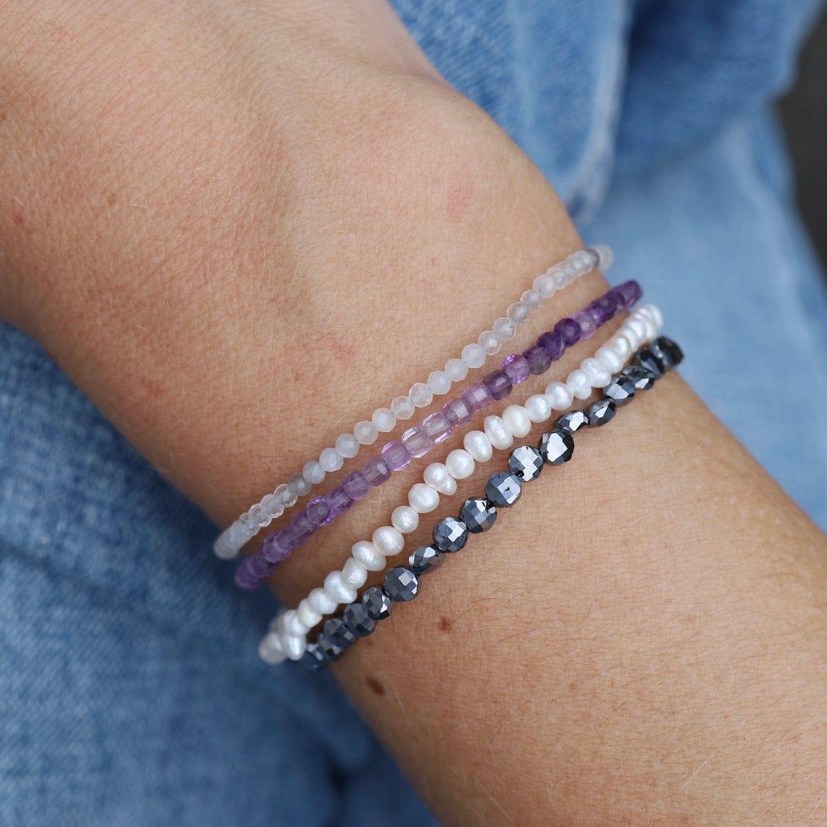 BRC Square Amethyst Simple Stone Bracelet