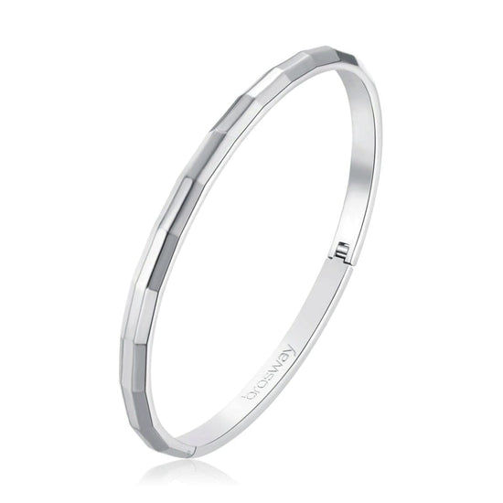 Load image into Gallery viewer, BRC-SS Stainless Latching Bangle 2.5&amp;quot;x2.25&amp;quot; Oval ENGRAVIN
