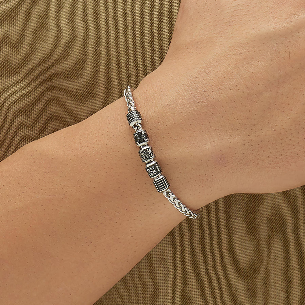 BRC-SS Stainless Steel and Enamel Bead Bracelet