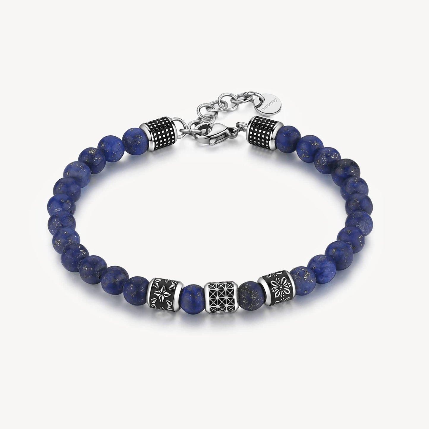 BRC-SS Stainless Steel and Lapis Bead Bracelet