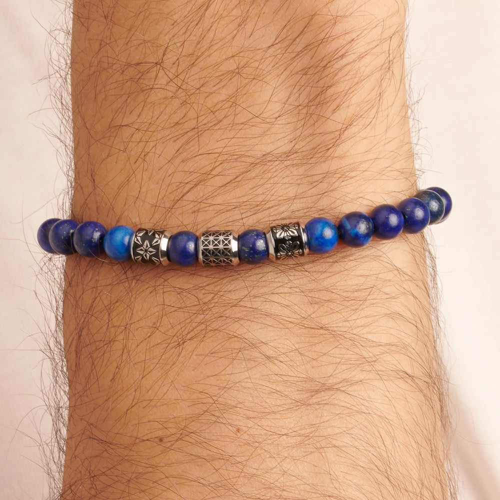 
                      
                        BRC-SS Stainless Steel and Lapis Bead Bracelet
                      
                    