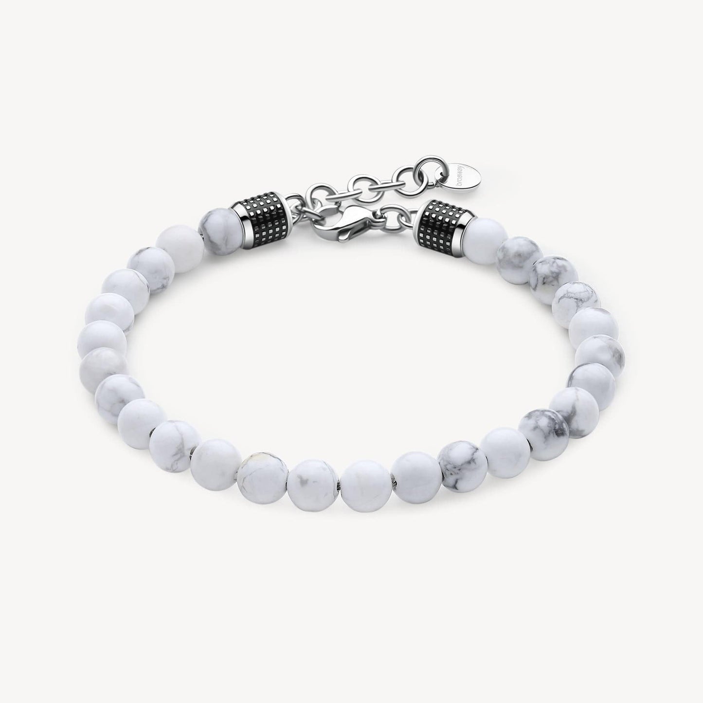 BRC-SS Stainless Steel and Owite Bead Bracelet